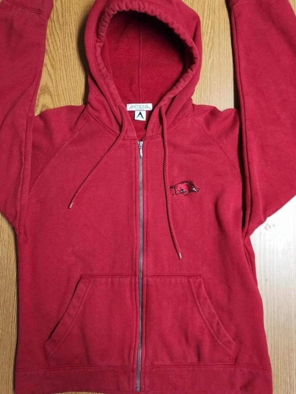 Antigua Womens Sz Medium Arkansas Razorback Red Hoodie